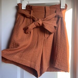 Brown tie shorts